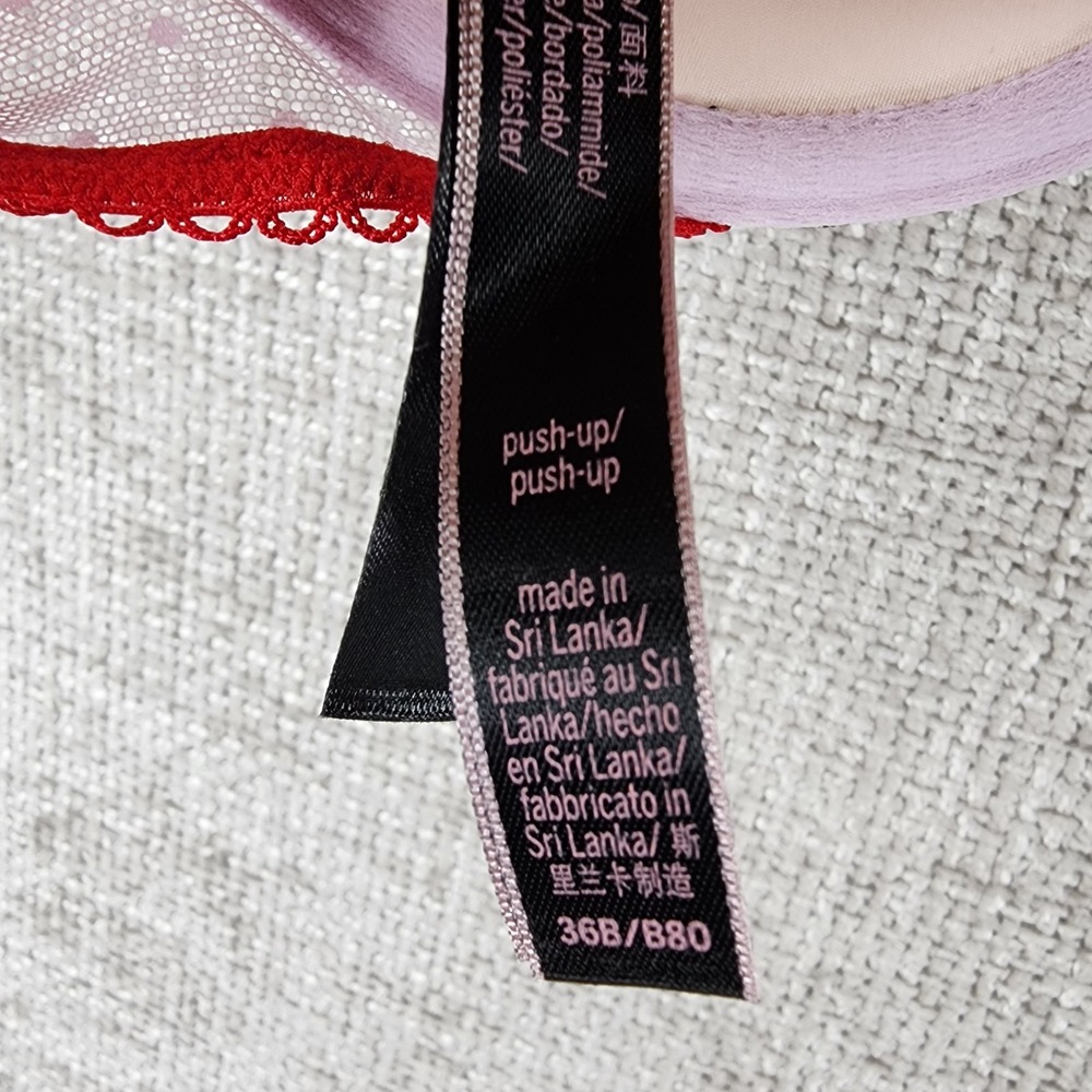 Victorias‎ Secret Push-Up Bra Womens 36B Underwire Pink Lace Embroidered EUC - Picture 11 of 11